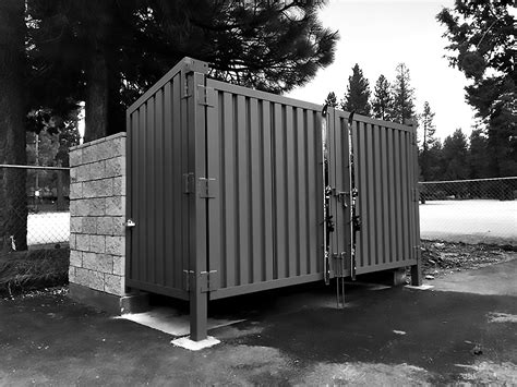 garbage enclosure fence metal|garbage can enclosure with gate.